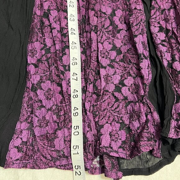 Olivia Women's Purple Floral Lace Dress Lined Stretch V-Neck Short Sleeve XL - Picture 8 of 9